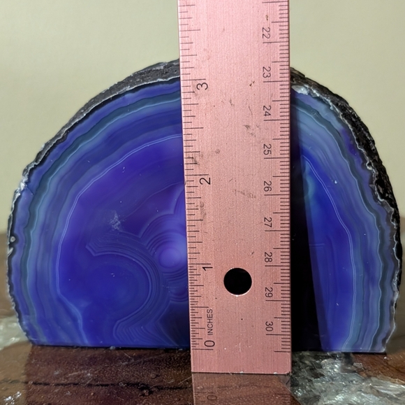 Brazilian Agate Geode Sections Set of 5 Purple Dyed - Picture 2 of 16